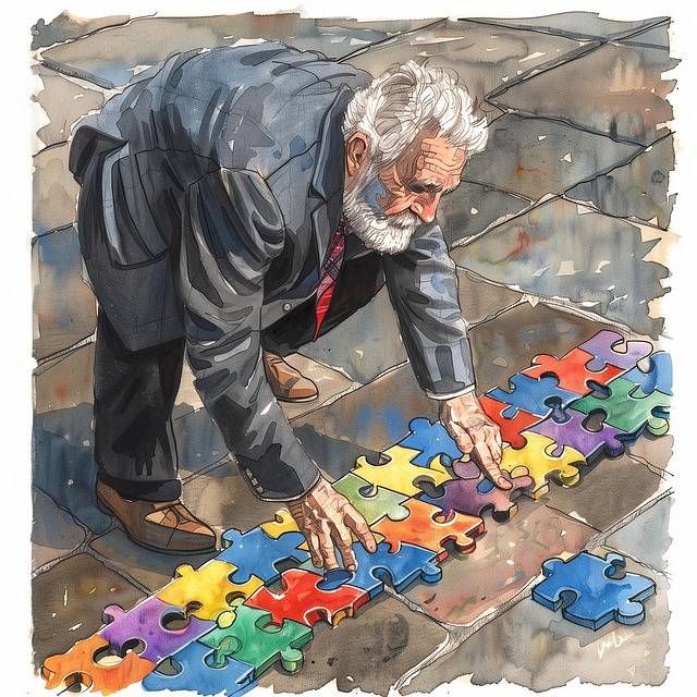 Free ai generated man puzzle illustration