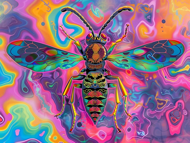Download free HD stock image of Ai Generated Insect Free ai generated insect psychedelic illustration