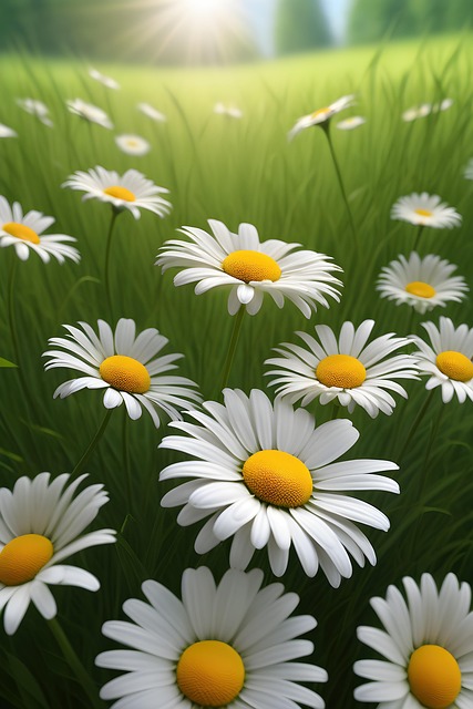 Free ai generated daisies flowers illustration
