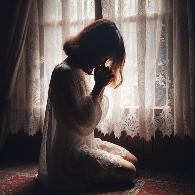 Free ai generated woman praying illustration