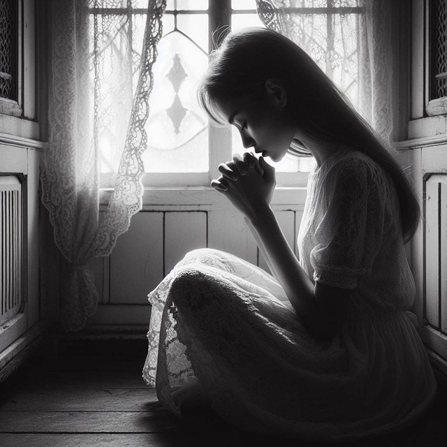 Free ai generated woman praying illustration