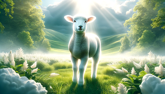 Free ai generated lamb and light god's lamb illustration