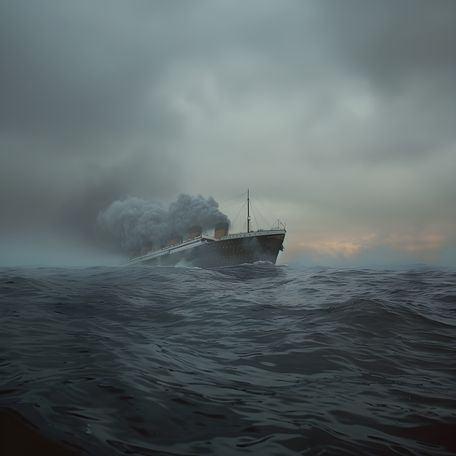 Free ai generated titanic ship illustration