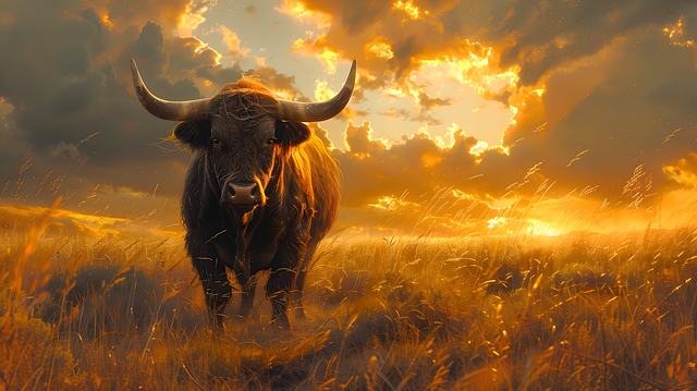Download free HD stock image of Ai Generated Bull Free ai generated bull bison illustration