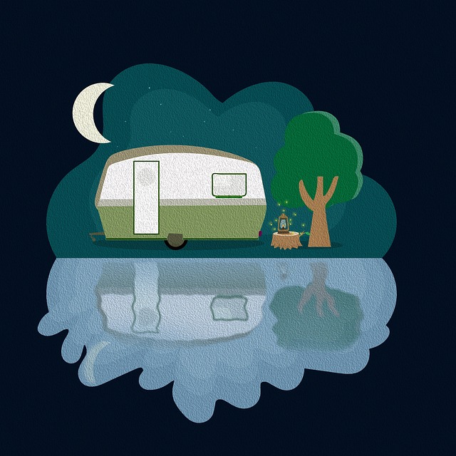 Free camping summer holiday illustration