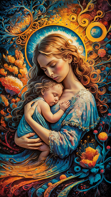 Ai Generiert, Mutter, Baby, Kind, Jung