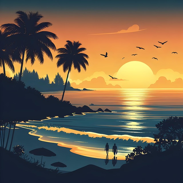 Free Ai Generated Beach illustration and picture