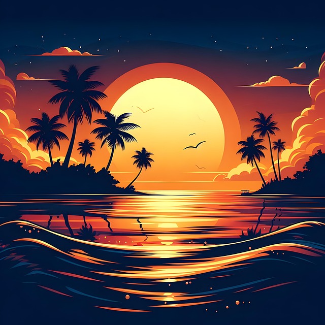 Free Ai Generated Beach illustration and picture