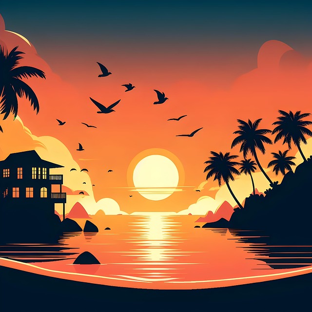 Free Ai Generated Beach illustration and picture
