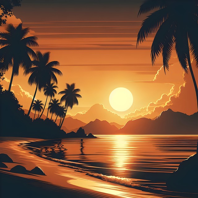 Free Ai Generated Beach illustration and picture