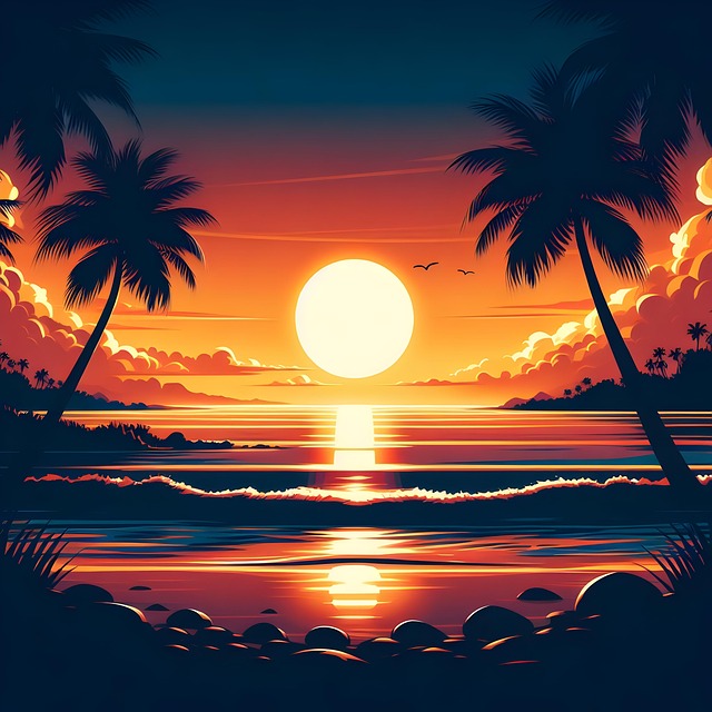 Free Ai Generated Beach illustration and picture