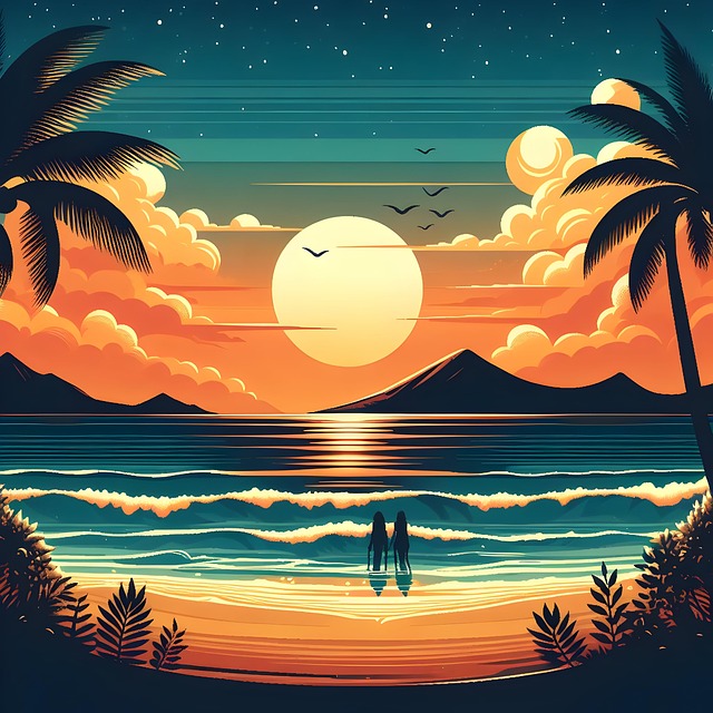 Free Ai Generated Beach illustration and picture