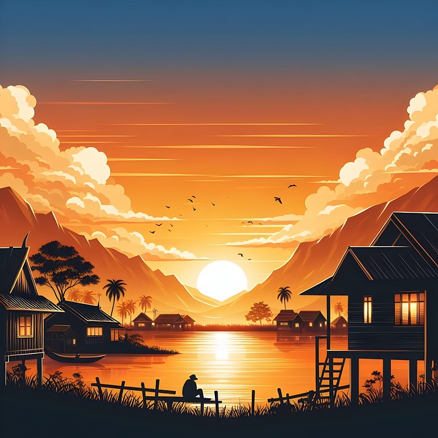 Free Ai Generated Village illustration and picture