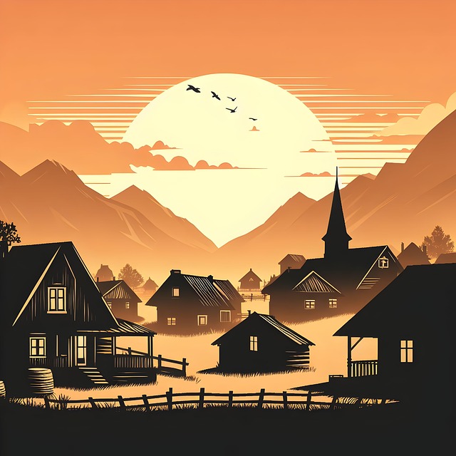Free Ai Generated Village illustration and picture