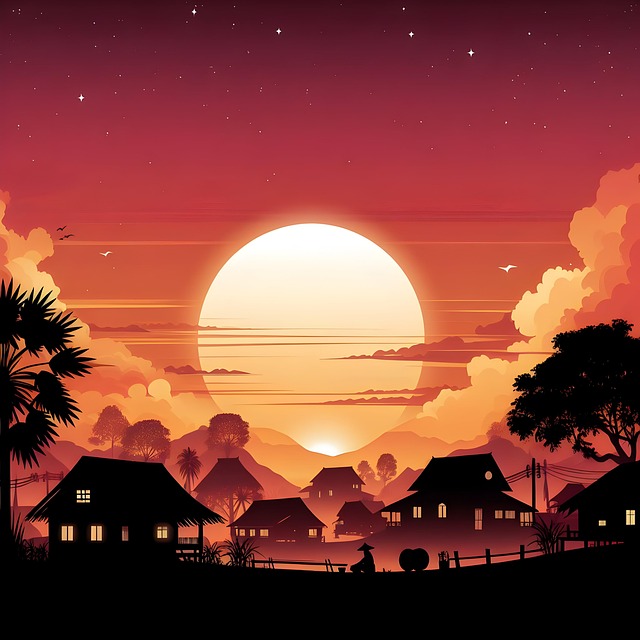 Free Ai Generated Village illustration and picture