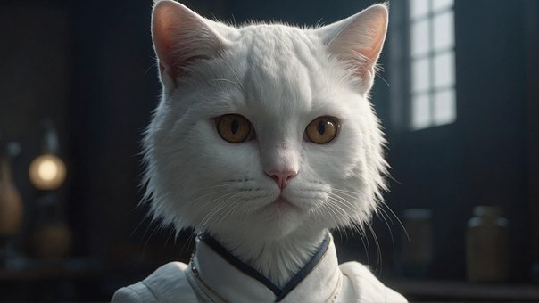 Gato, Blanco, Guapo, Animal, Animales