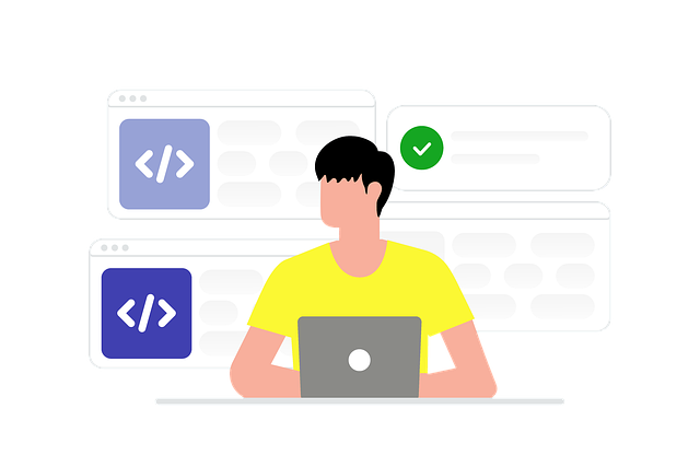 Free man laptop computer illustration