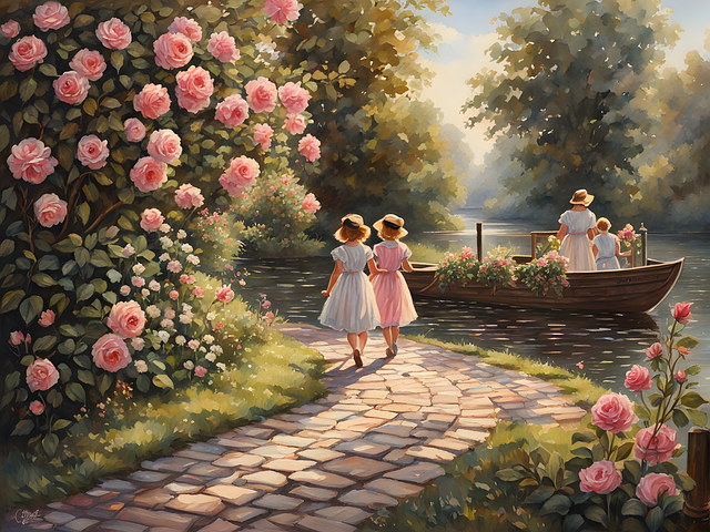 Free ai generated nature sisters illustration