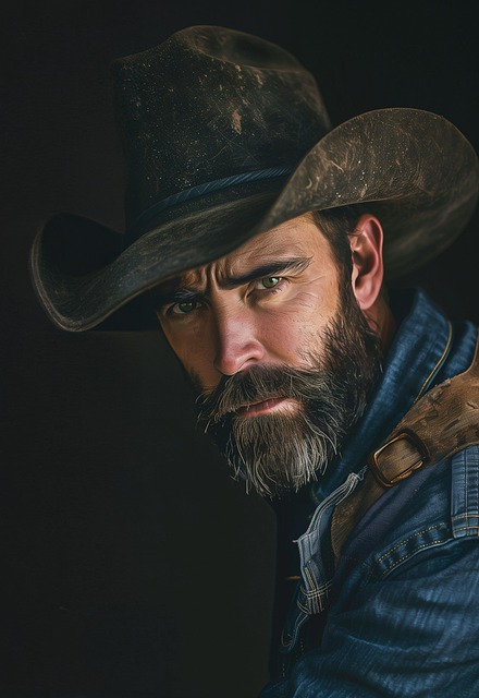 Free ai generated man cowboy illustration