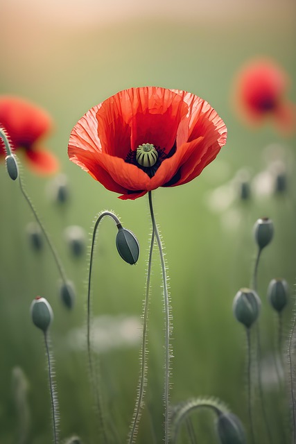 Free ai generated flower poppy illustration