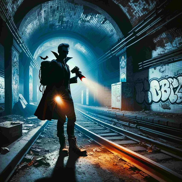 Free ai generated man tunnel illustration