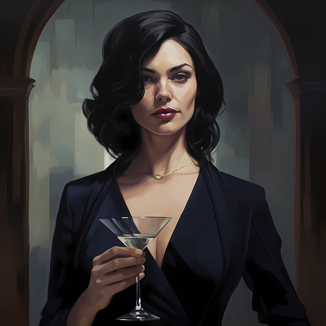 Free ai generated woman martini glass illustration