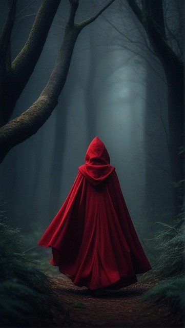 Free ai generated red cape path illustration
