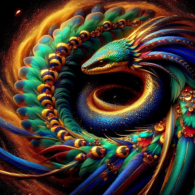 Free ai generated snake quetzalcoatl illustration