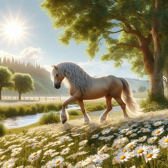 Hest, Dyr, Natur, Landskab, Sommer