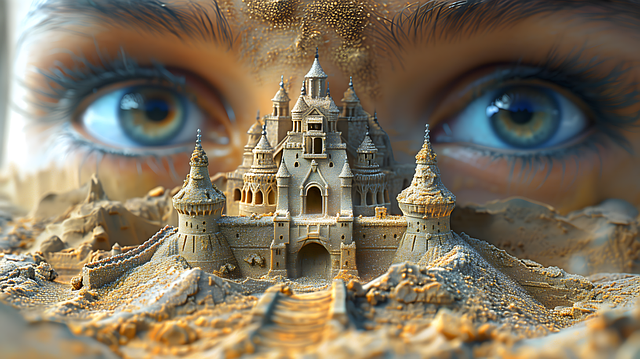 Free ai generated castle nature illustration