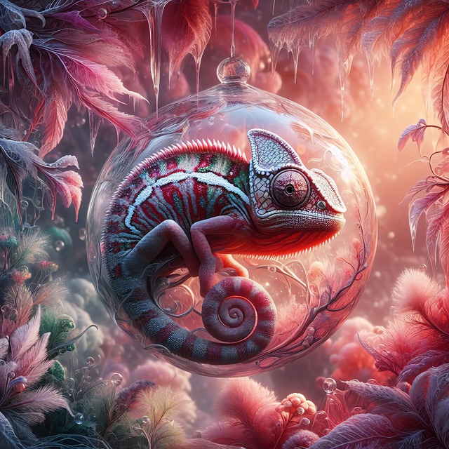 Free chameleon sphere fantasy illustration