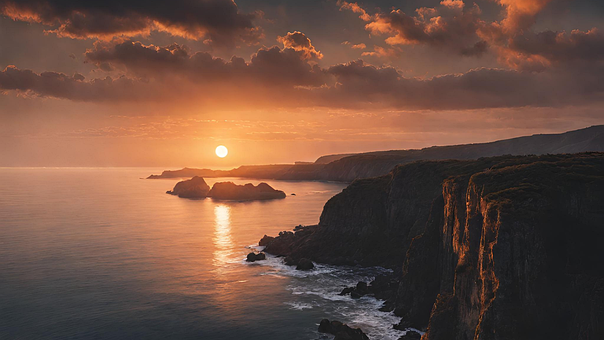 Free Ai Generated Sunset illustration and picture