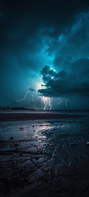 Free ai generated beach night illustration