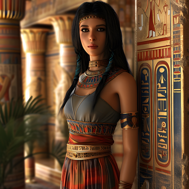 Free ai generated egyptian woman illustration