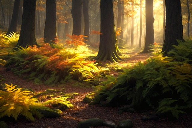 Free frühling wald bäume illustration
