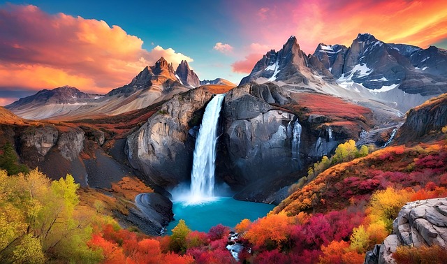 Download free HD stock image of Ai Generated Waterfall Free ai generated waterfall river illustration