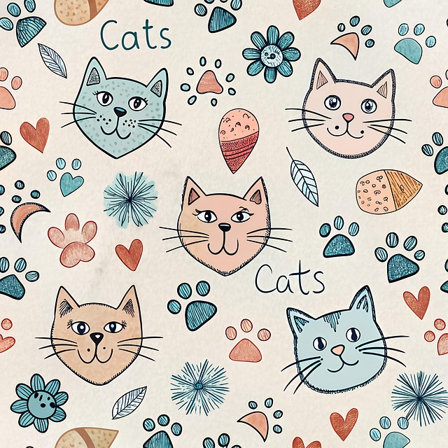 Free cats footprints kittens illustration