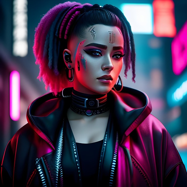 Free cyberpunk future virtual reality illustration