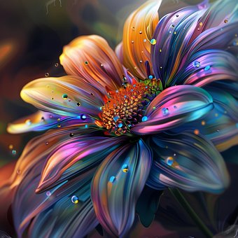 Flor, Gradiente, Colorido, Profundidade