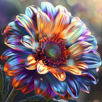 Flor, Gradiente, Colorido, Profundidade