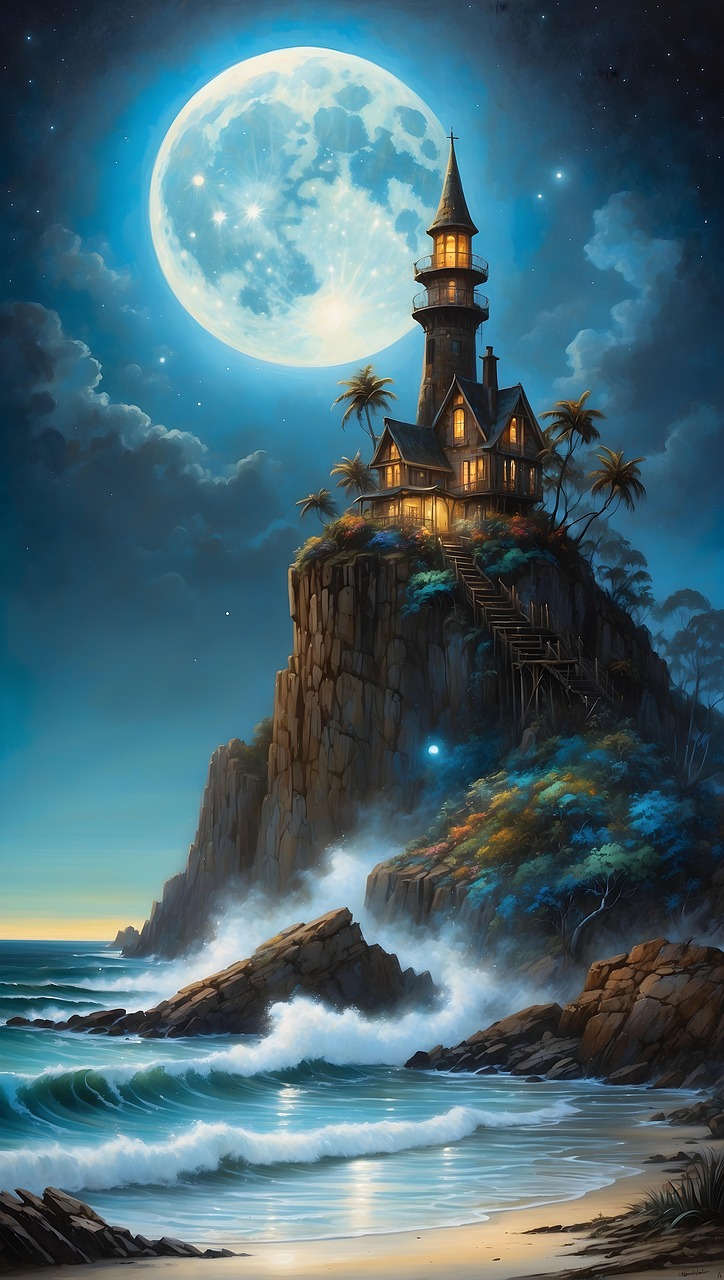 Download Ai Generated, Coast, Night. Royalty-Free Stock Illustration ...