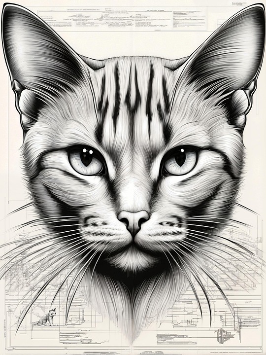  Zeichnung Katze Poster - Kostenloses Bild auf Pixabay - Pixabay Motiv 