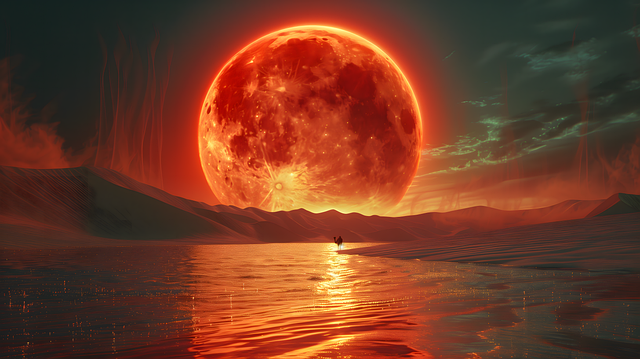 Download free HD stock image of Ai Generated Moon Free ai generated moon river illustration