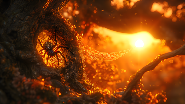 Download free HD stock image of Ai Generated Spider Free ai generated spider web illustration