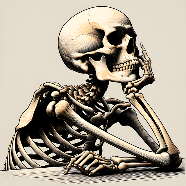 Download free HD stock image of Ai Generated Skeleton Free ai generated skeleton bones illustration