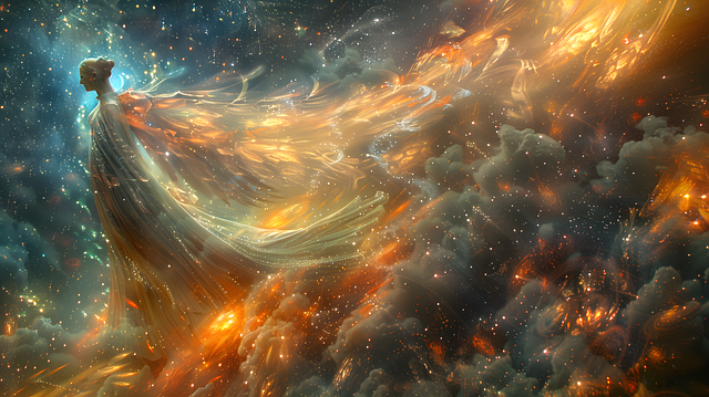 Free ai generated woman celestial illustration