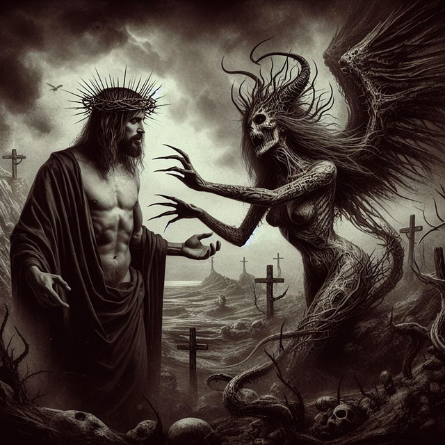 Free ai generated jesus temptation illustration