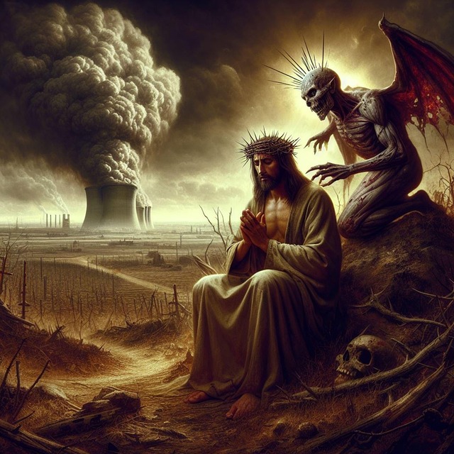 Free ai generated jesus temptation illustration