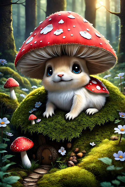 Download free HD stock image of Ai Generated Toadstool Free ai generated toadstool nature illustration