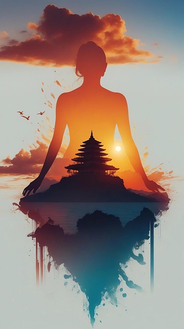 Free ai generated young woman meditation illustration